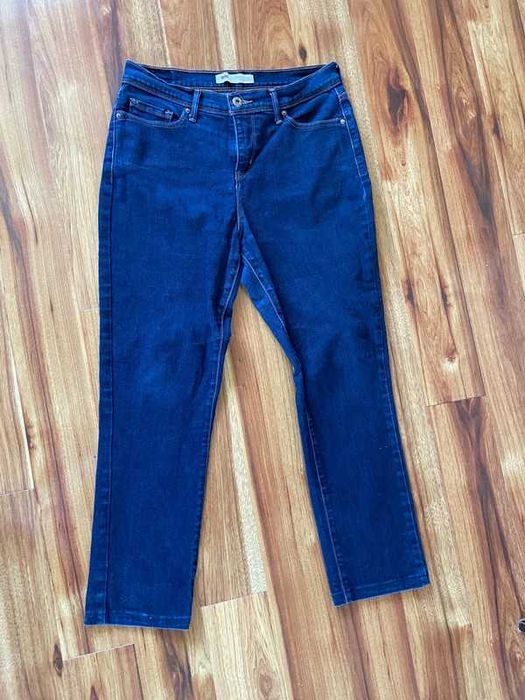 Levis m l 38 40 jeansy 7/8 do kostek skinny ciemne dżins oryginalne