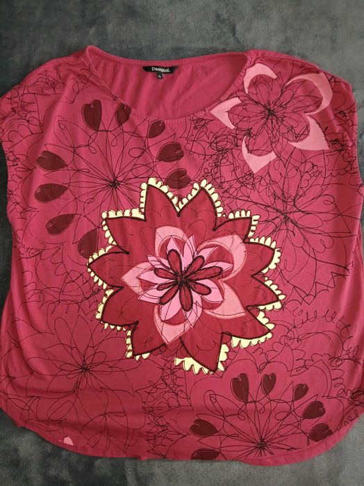 Desigual koszulka damska Ts Lucil XL czerwona