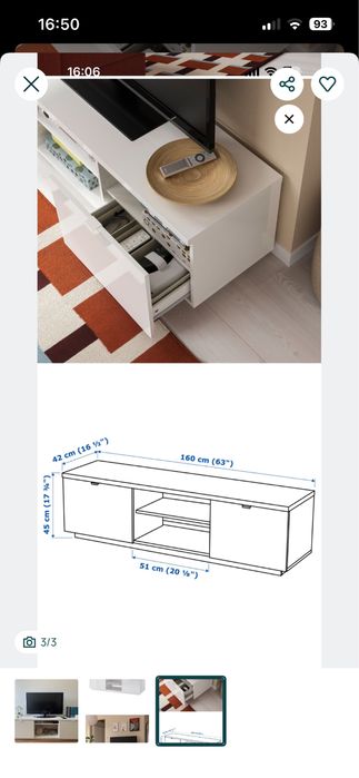 Móvel TV IKEA BESTÅ Branco – Excelente Estado