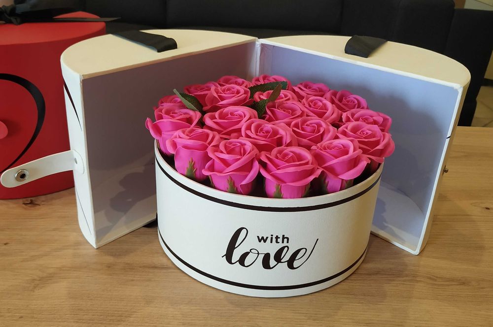 Caixa de flores de sabão