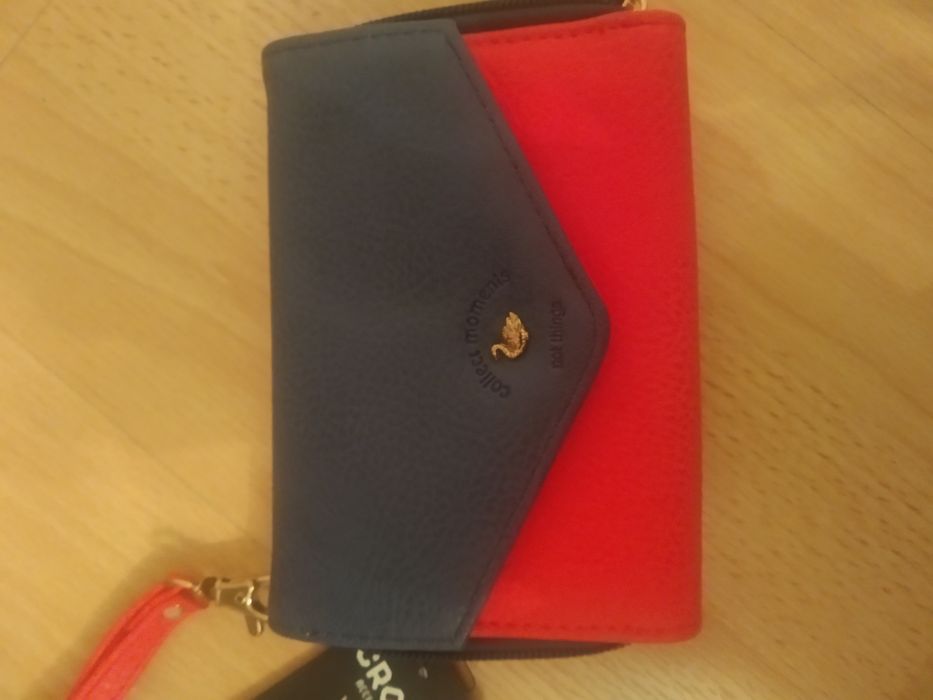 Nowy portfel różowo granatowy cropp prezent