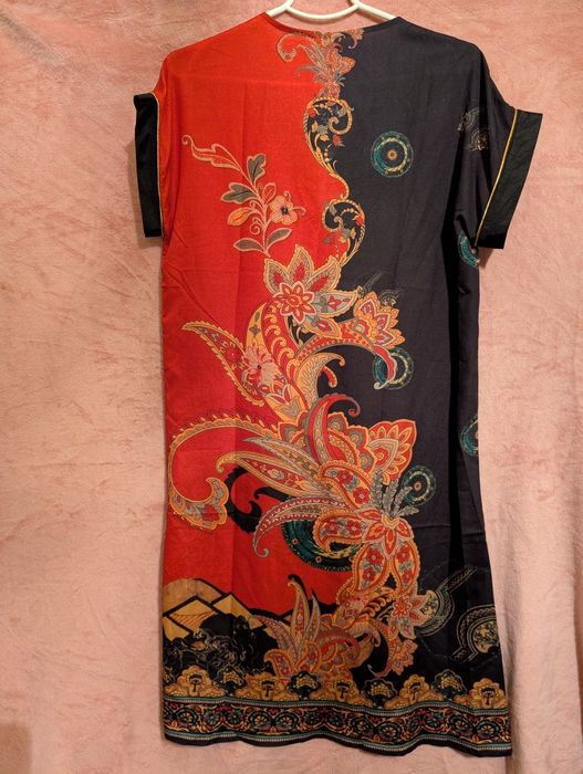 Сукня ШОВК чорна з червоним у китайському стилі