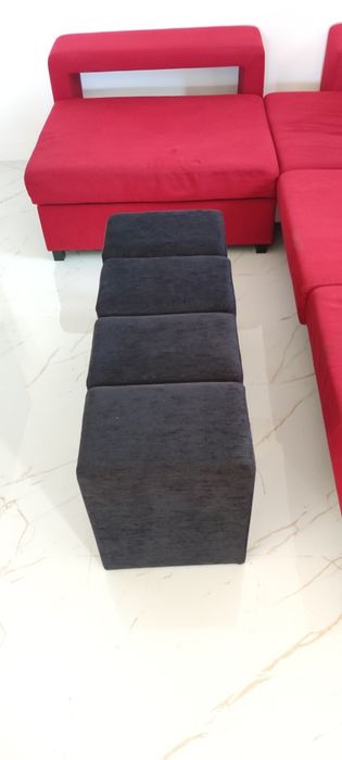 Sofá chaise lounge vermelho