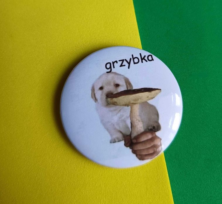 Zabawna okrągła broszka