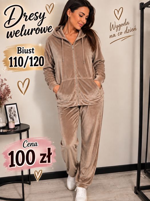 Dresy welurowe biust 110/120