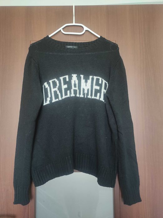 Czarny sweter z napisem Dreamer, Mango