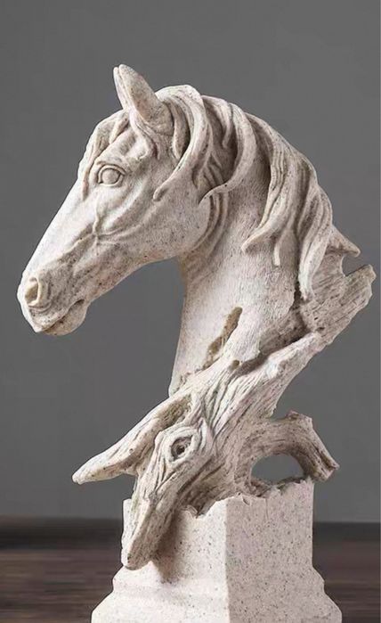 Escultura cabeça de cavalo com 36cm