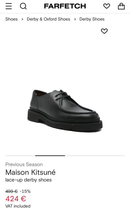 Sapato preto Maison Kitsune