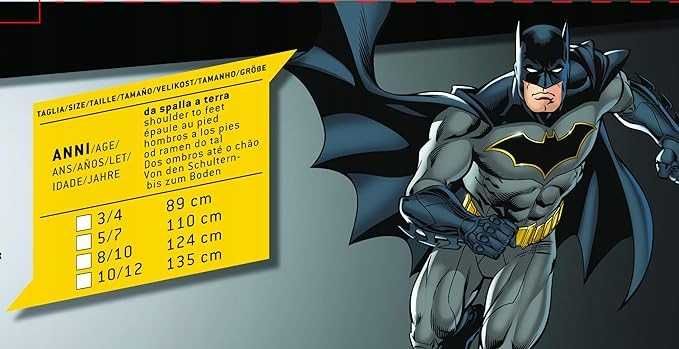 Kostium Batmana 2 w 1 dla chłopca, oficjalny kostium DC Comics (8-10 lat)