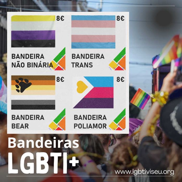 Bandeiras LGBTI+ novas (Bi, Les, Pan, NB, Trans, Poli, Bear) + Diverso