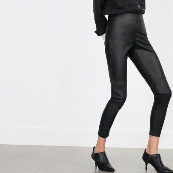 Peças ZARA-Camisa lima, leggins pele, calças linho