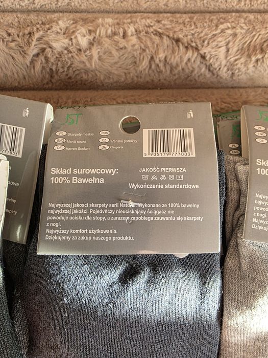 20 par Skarpety męskie 100% bawełna Natural 39-42