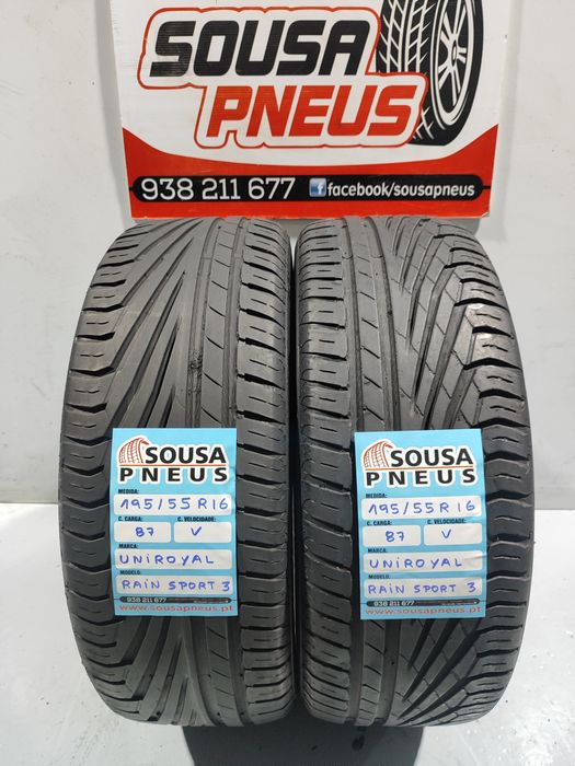 2 pneus semi novos Uniroyal 195-55R16 - Oferta da entrega dos portes