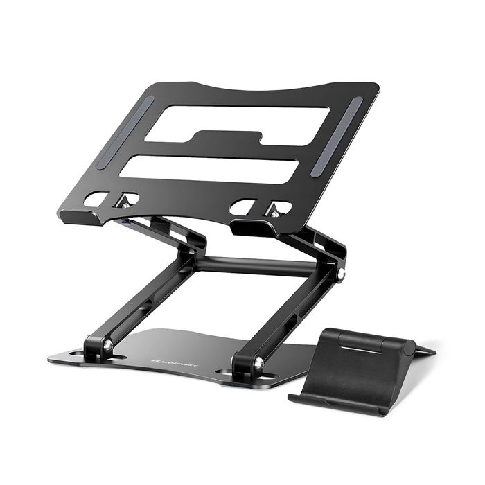 Podstawka pod laptopa, tablet Wozinsky WRS-CPY75DSB aluminiowa + Gratis! podstawka do smartfona - czarna