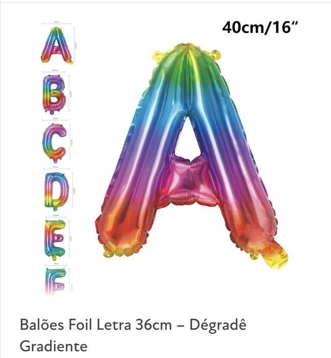 NOVOS Balões Números, Balões Letras, Velas Aniversário