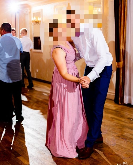 Suknia wieczorowa, brudny róż, r.40