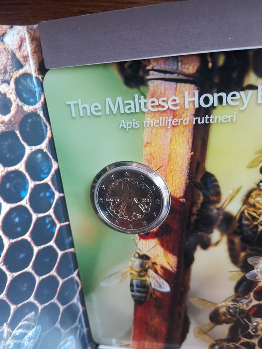 Moeda comemorativa de 2€ de Malta 2024, em coincard