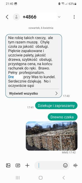 drewno opałowe iglaste  na palecie