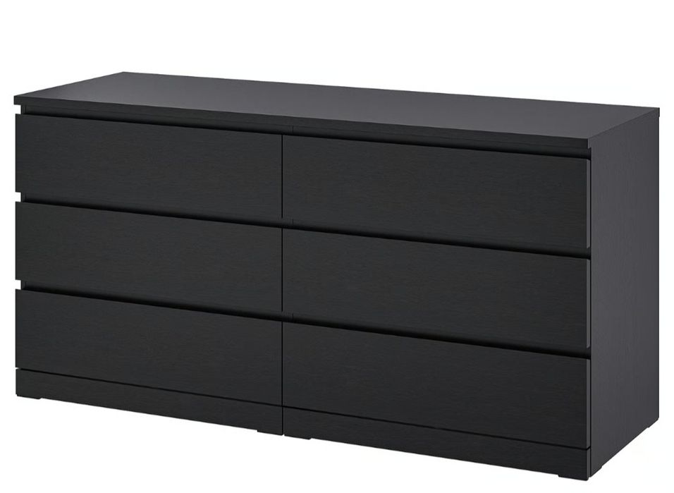 Komoda IKEA malm  160x78 czarna 6 szuflad  stan dobry szafka nowa800zł