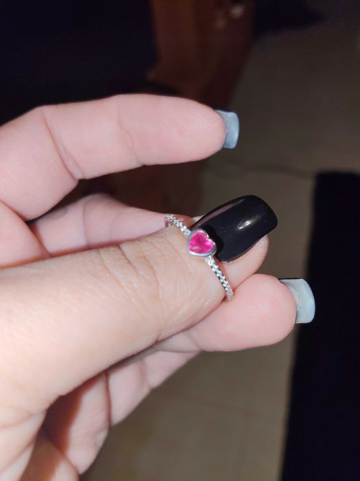 Anel coração em prata