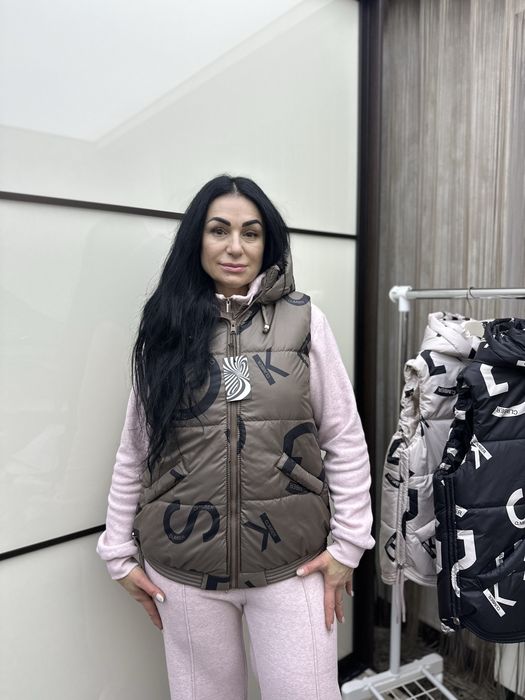 Жіноча жилетка | принтована жилетка | жилетка з капюшоном