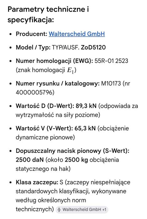 Pronar Dyszel fi 50 TYP ZoD5120 / Oczko pociągowe, obrotowe Walterscheid