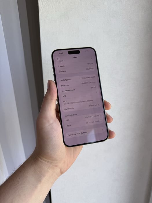 iPhone 15 Pro Max 256GB Natural у відмінному стані, Lock Rsim заблокований під оператора