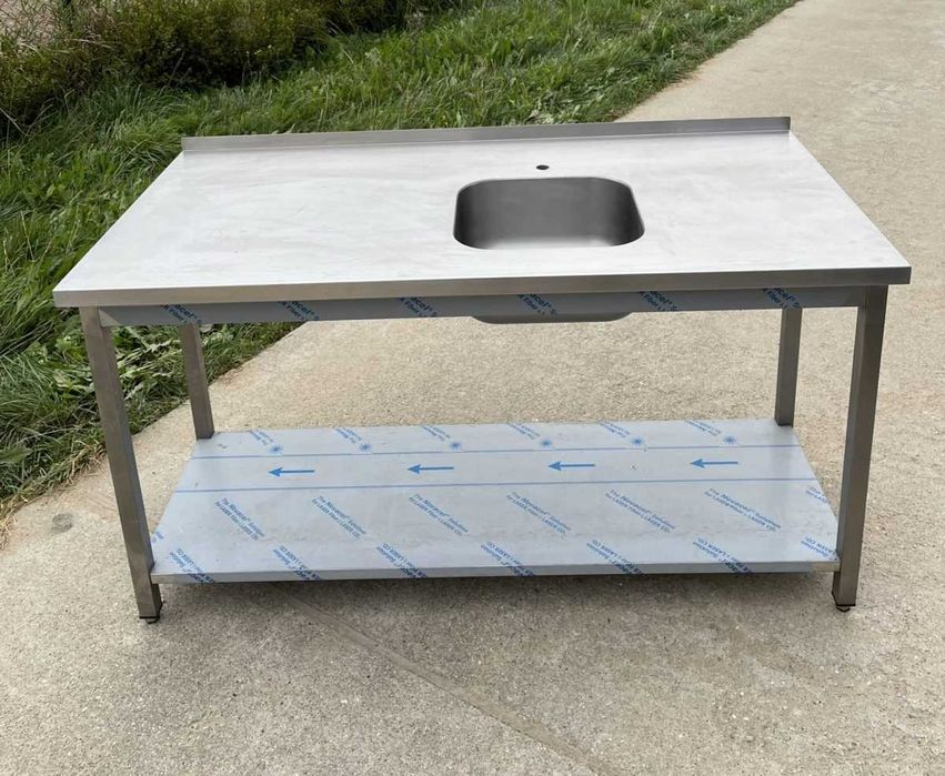 Stół ze zlewem i półką | 164x80 cm