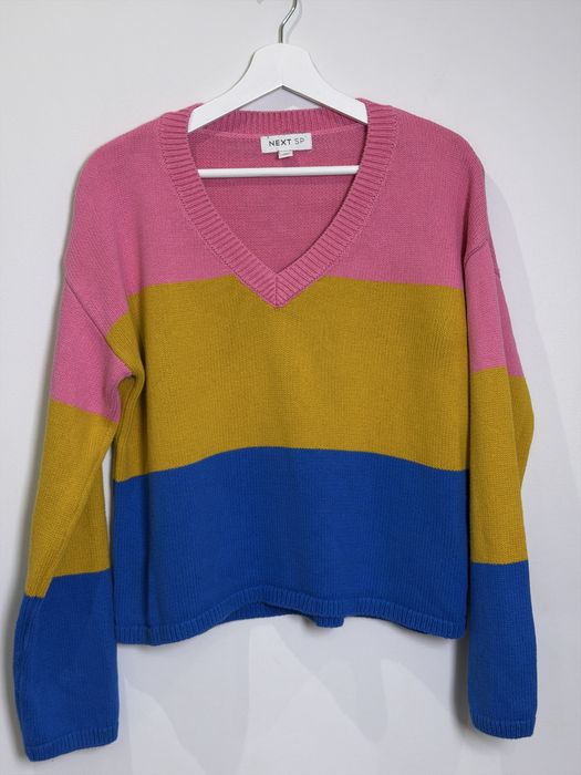 Kolorowy sweter damski M Next