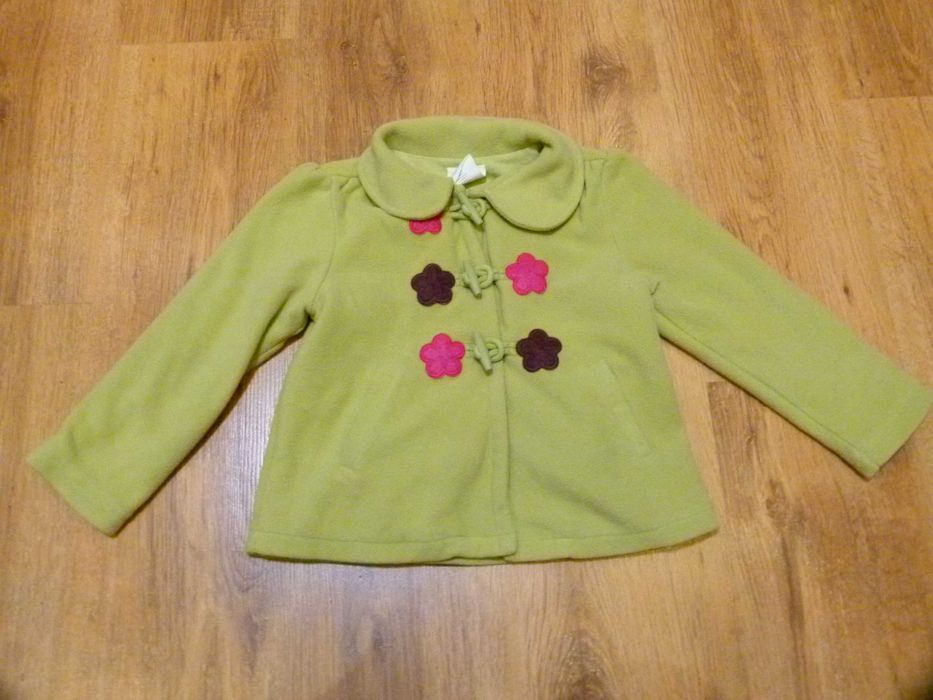 rozm 110 Crazy8 kurtka płaszczyk zielony trapezowy polarowy