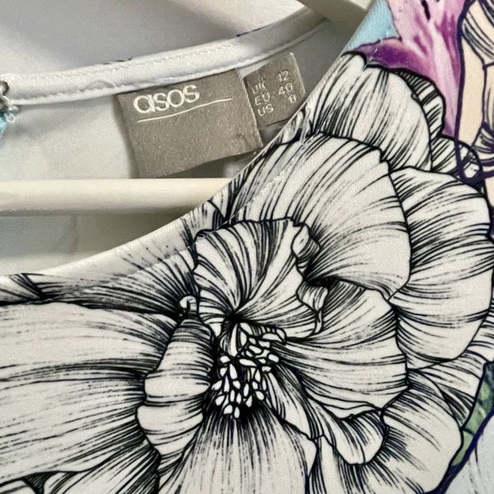 Niebieska sukienka w kwiaty ASOS 40