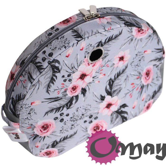 Szary organizer do OBAG MOON LIGHT róże pudrowe 2 kieszenie wkład OMAY