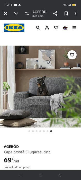 Capa p/sofá AGEROD, IKEA. NOVA