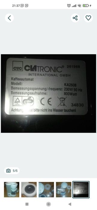 Ekspres do kawy Clatronic