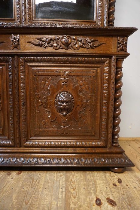 WIELKI STARY KREDENS biblioteczka Francja maszkarony szer172cm wysyłka