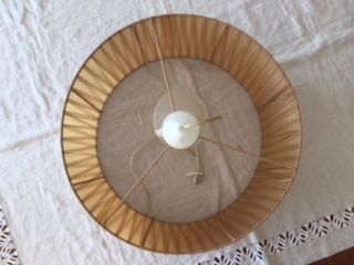 Abajur Tecido ceda/transparente castanho claro