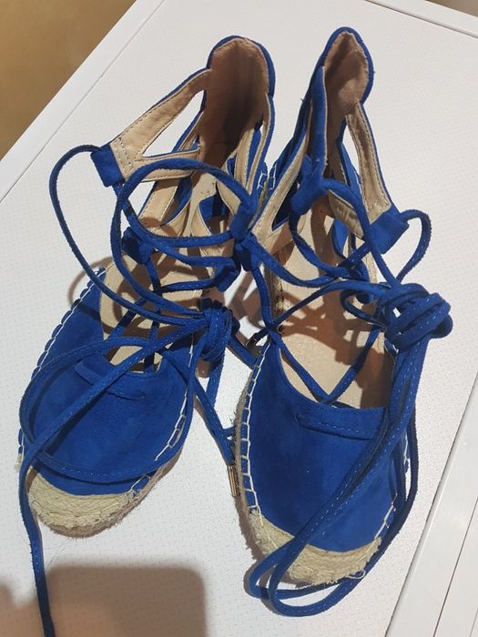 Buty espadryle sandały wiązane niebieskie 36.