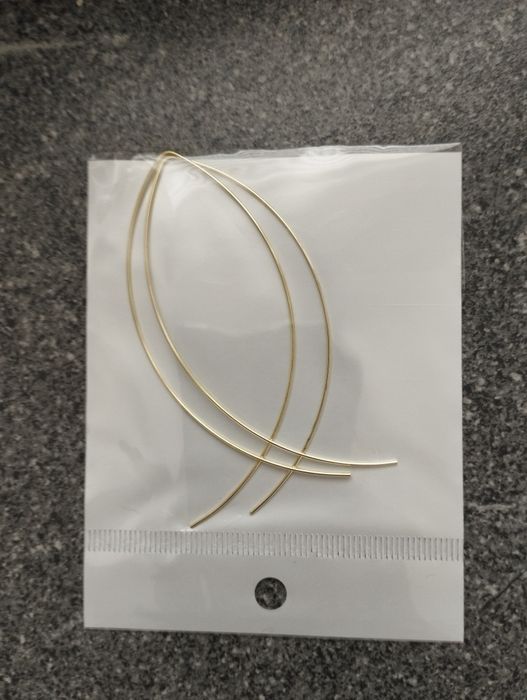 Nowe w opakowaniu kolczyki złote 7 cm delikatne lekkie