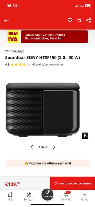 Sound bar sony htsf 150
