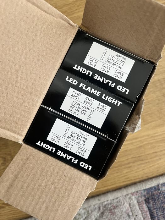 żarówki ledowe LED z efektem płomienia