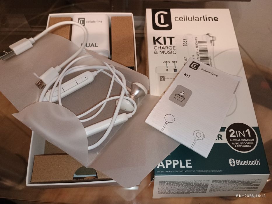 Nowa ładowarka + słuchawki bluetooth