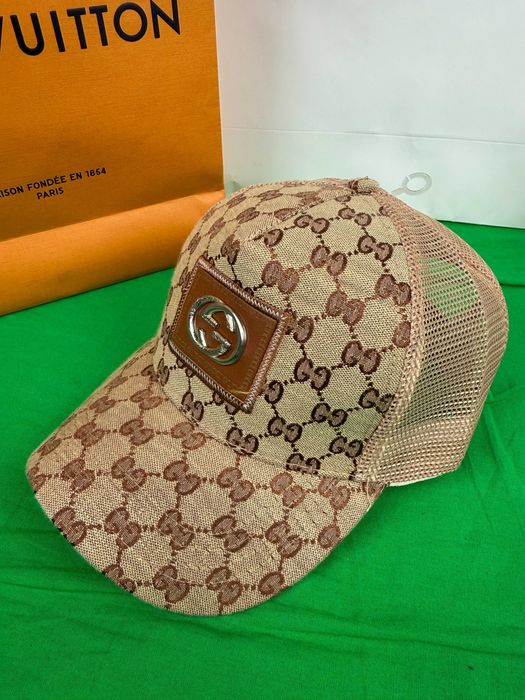 Czapki z daszkiem Gucci Bejsbolówki Premium beżowa Czapka metalowe logo