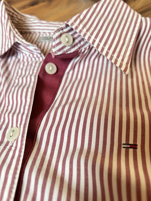Bordowa koszula w paski,Tommy Hilfiger