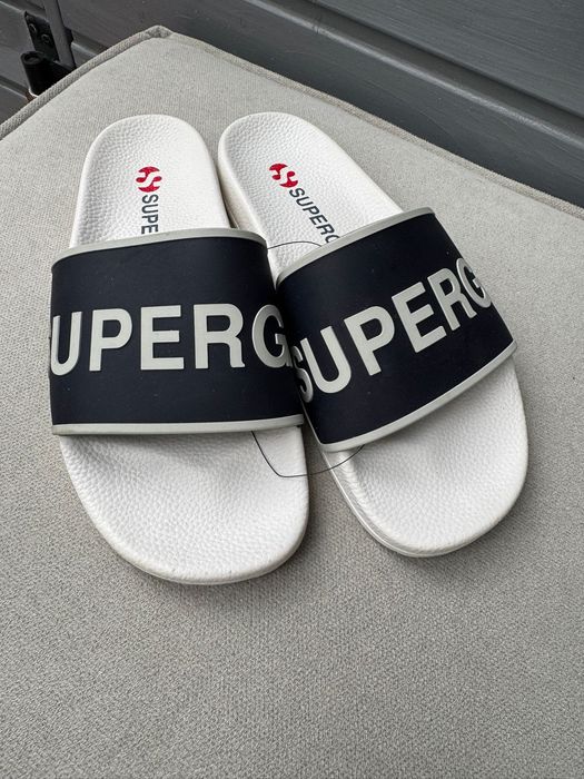 Nowe klapki damskie SUPERGA białe czarne 39