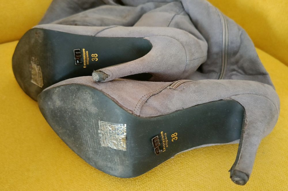 Kozaki damskie zamszowe wysokie 38