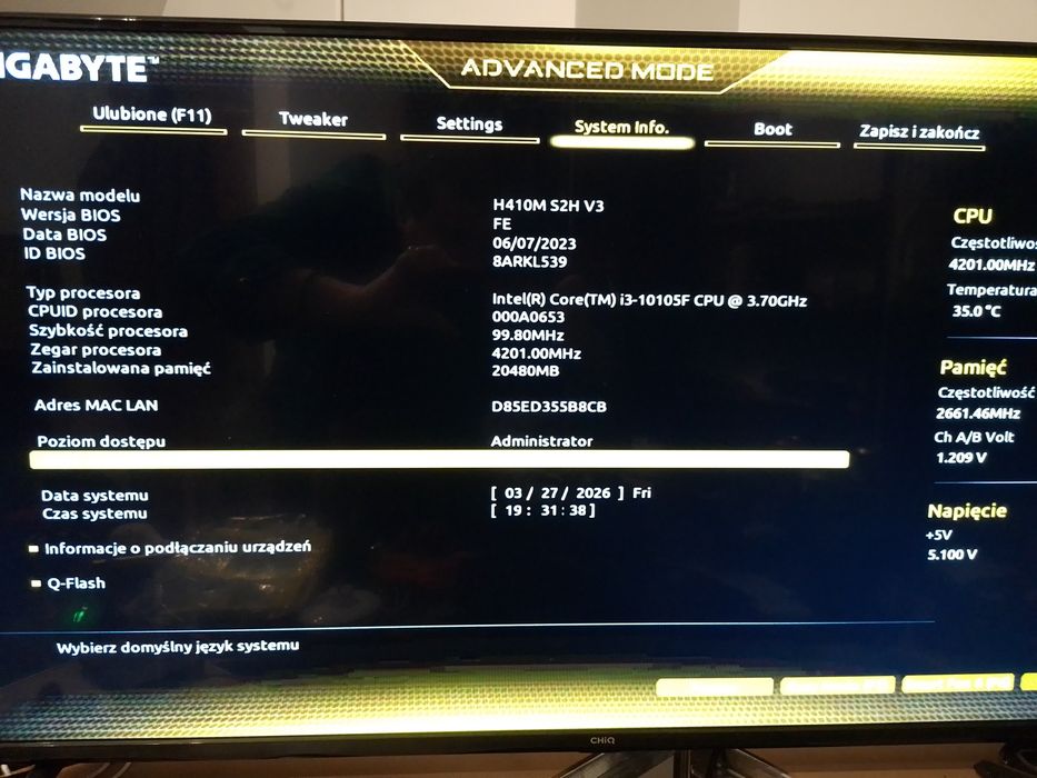 Komputer Micro ATX i3-10105F + GTX 1660 SUPER ITX