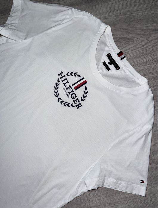 Tommy hilfiger Xl-xxl оригинал белая футболка поло,томми хилфигер,біла футболка поло чоловіча томмі хілфігер