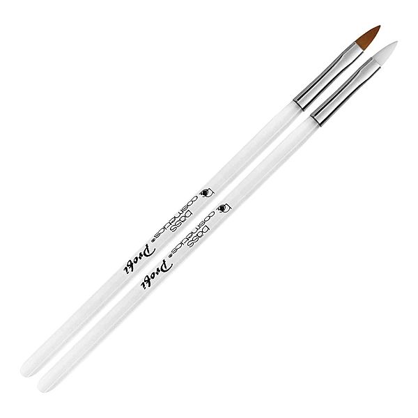 Pędzel do modelowania żelu prosty - konus biały / Bass Cosmetics