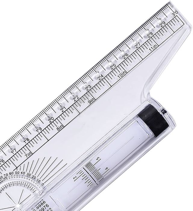 Linijka kreślarska z rolką rollerem podziałki 30 cm