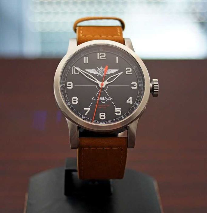 Zegarek męski Pilot automatyczny czarny Gerlach NOWY GWARANCJA